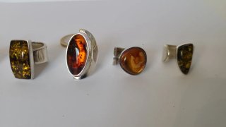 Anillos Plata y Ámbar Ajustables
