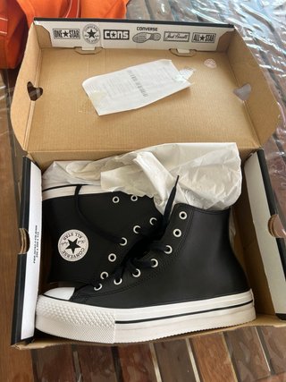 Zapatillas Converse All Star Piel Negras T39