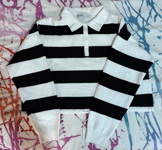Jersey BERSHKA Rayas Blanco y Negro