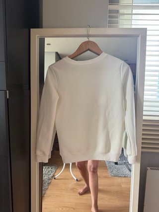 Sudadera Blanca Estampado Ciervo Talla M