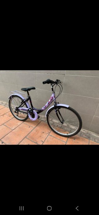 Bicicleta Urbana Lila y Negra