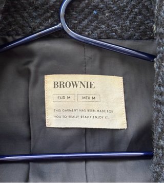 Abrigo Brownie Azul Gris Jaspeado Talla S-M