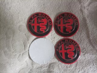 4 Pegatinas Alfa Romeo 56mm tapabuje centro rueda