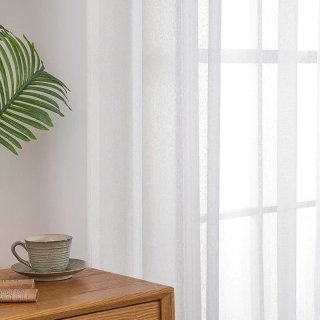 4 Cortinas Visillo Tipo Lino fino transp. 225x140