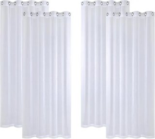 4 Cortinas Visillo Tipo Lino fino transp. 225x140