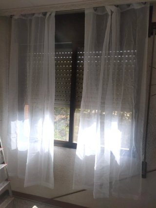 4 Cortinas Visillo Tipo Lino fino transp. 225x140