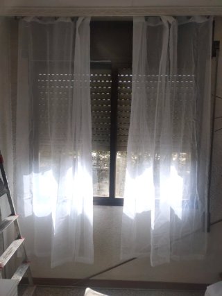 4 Cortinas Visillo Tipo Lino fino transp. 225x140
