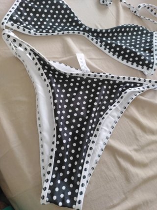 Bikini lunares negro y blanco talla S
