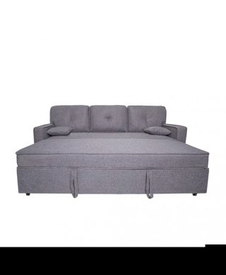 Sofá cama gris de tela