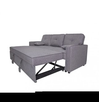 Sofá cama gris de tela