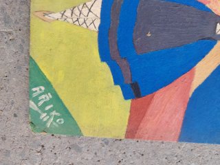 Lote de 4 Cuadros Antiguos Pintados a Mano