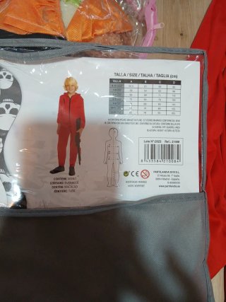 Disfraz atracador rojo talla 10-12