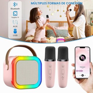 Máquina Karaoke Portátil con 2 Micrófonos