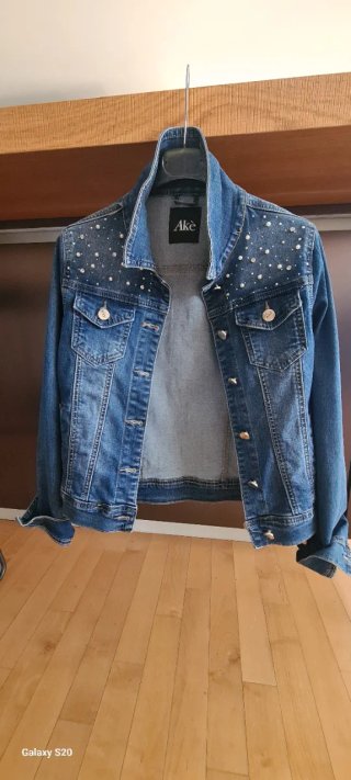 Giacca jeans donna Akè con strass