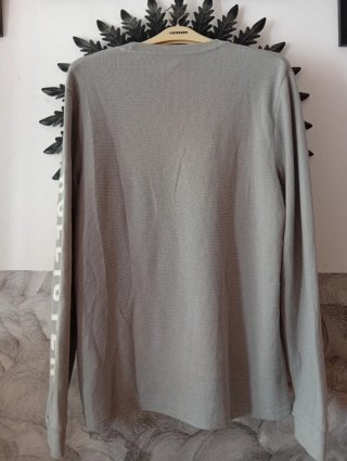 Camiseta Hollister Gris Manga Larga