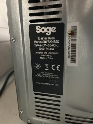 Horno Sage 230°C professional