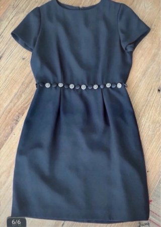 Vestido Negro Vintage con Botones-Joya