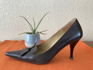 Zapatos tacón piel marrón T.37
