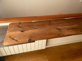 Tavolo da Scrivania in Legno Massello e Acciaio