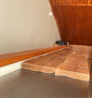 Tavolo da Scrivania in Legno Massello e Acciaio