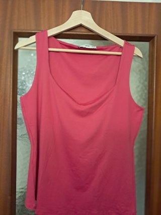Camiseta tirantes Mango rosa Talla XL