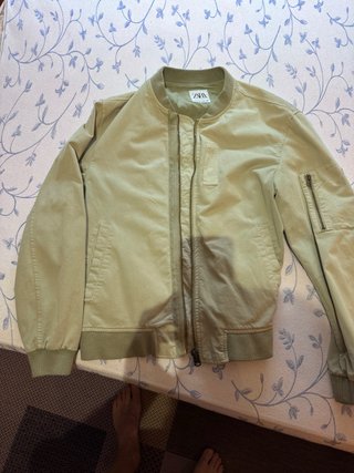 Cazadora Bomber Fina Zara Verde Oliva