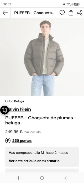 Chaqueta de plumas Calvin Klein
