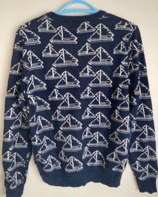 Jersey Kling Azul con Estampado de Barcos