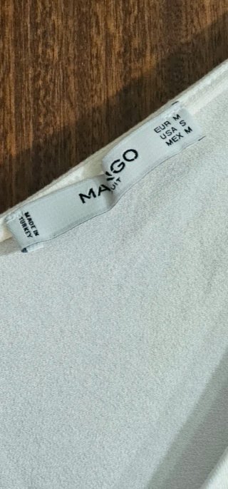Vestido Mango Beis y Blanco Talla M