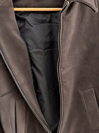 Cazadora Zara Efecto Ante Marrón Talla M