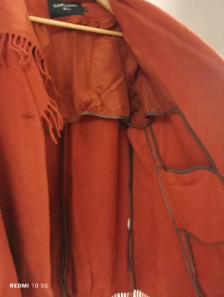 Capa Cortefiel Naranja con Flecos Talla L