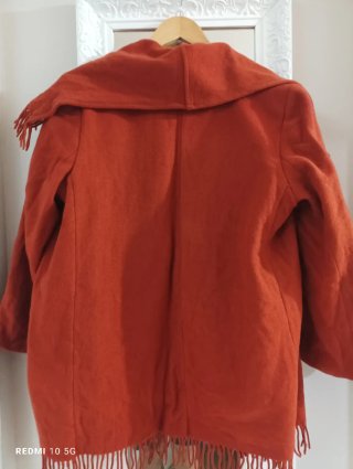 Capa Cortefiel Naranja con Flecos Talla L