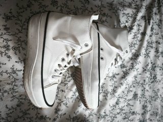 Zapatillas blancas mujer  poca plataforma