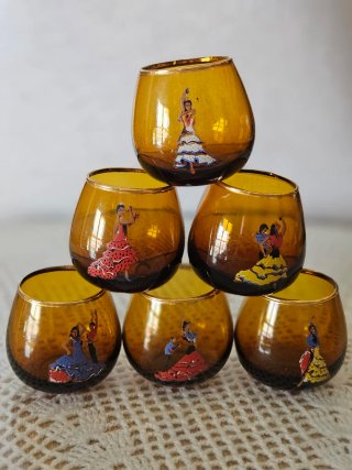 Set de 6 Vasos de Cata con Motivos Flamencos