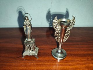 2 Miniaturas Religiosas Antiguas de Metal