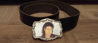 Cinturón Negro con Hebilla Michael Jackson