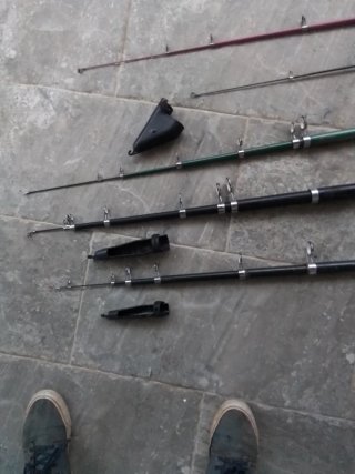 Conjunto de 5 Cañas de Pescar y 5 carretes