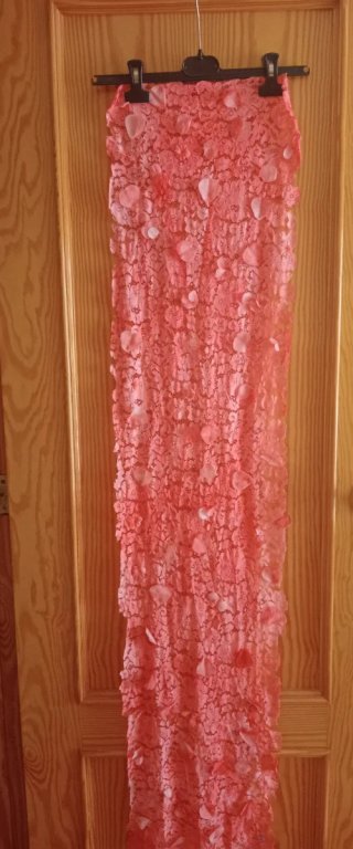Fular Rosa con Flores pintado a mano