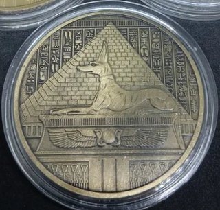 🇪🇬 ANUBIS BRONCE MONEDA CONMEMORATIVA DE 40 MM
