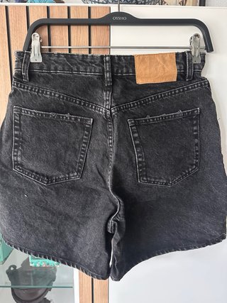Pantalón corto vaquero negro Zara Largo40