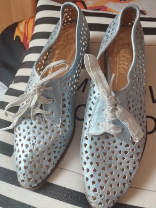 Zapatos Styletto Talla 40 Azul/Plata Sin Estrenar