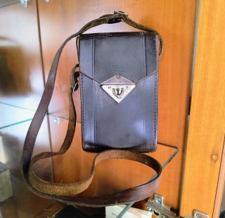 Funda Antigua de Cuero para cámara de fuelle