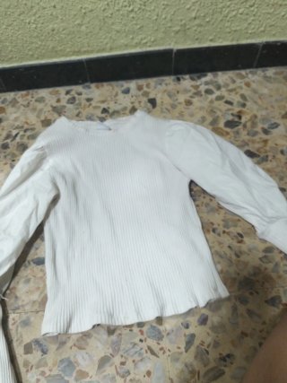 Blusa blanca manga larga