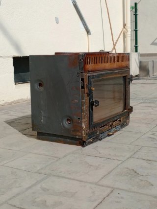 Chimenea Metálica Negra 65x54x38 cm