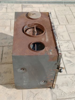 Chimenea Metálica Negra 65x54x38 cm