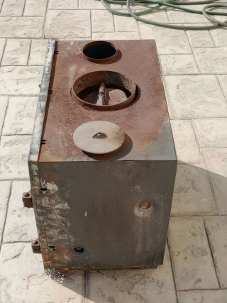 Chimenea Metálica Negra 65x54x38 cm