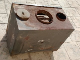 Chimenea Metálica Negra 65x54x38 cm