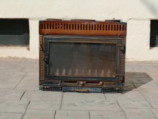 Chimenea Metálica Negra 65x54x38 cm