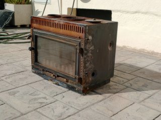 Chimenea Metálica Negra 65x54x38 cm