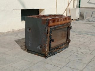 Chimenea Metálica Negra 65x54x38 cm